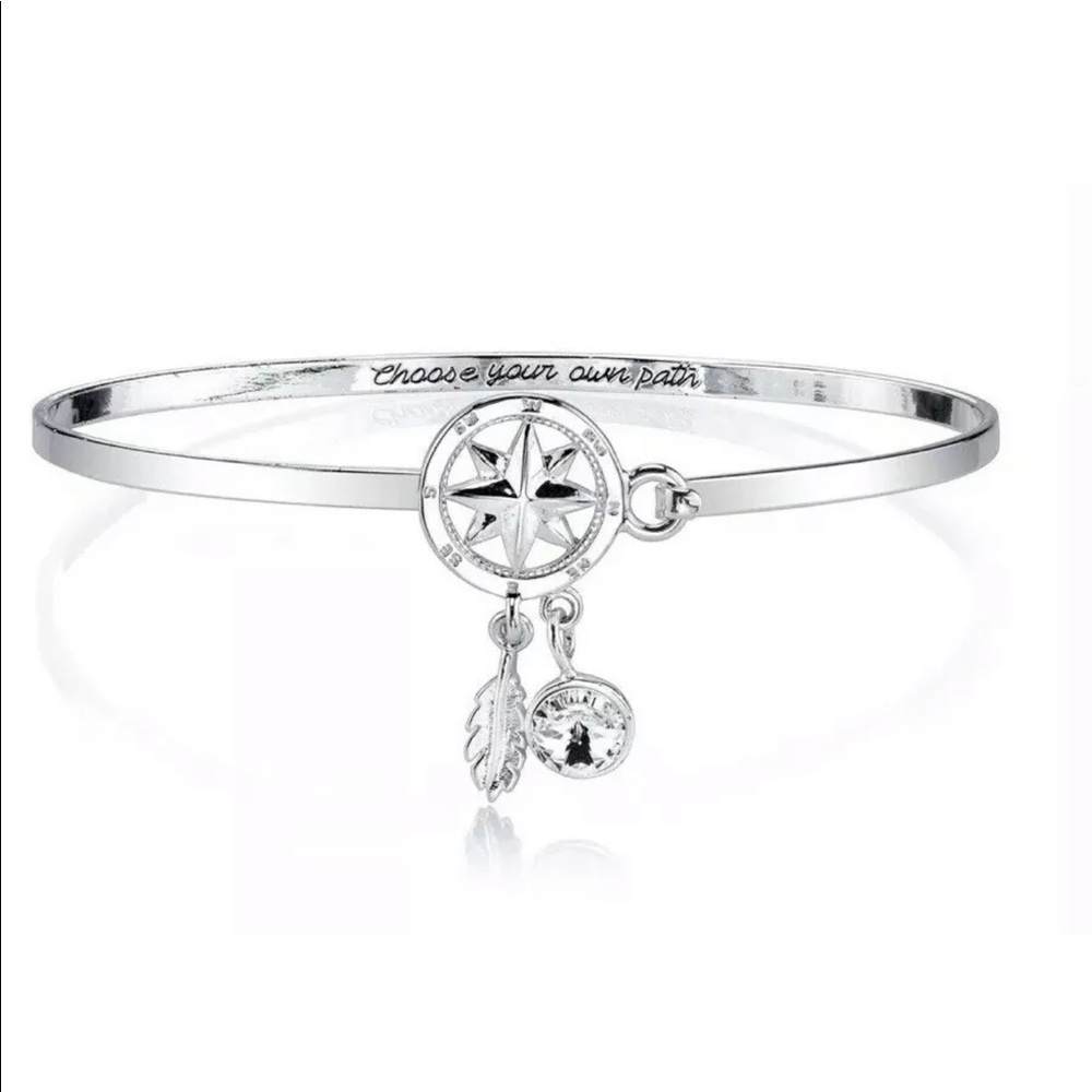 Disney Crystal Silver Pocahontas Bangle Bracelet